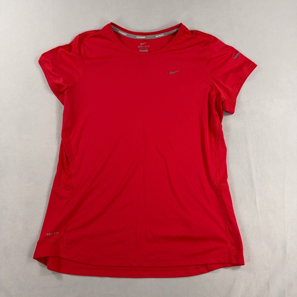 Nike‎ Dri-FIT Running Shirt Short Sleeve Red Performance Training Womens XXL